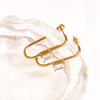 Women Minimalist Fashion Geometric Zircon Inlaid Stainless Steel Earrings