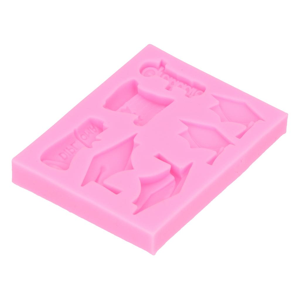 DIY Silicone Mold Bachelor Hat Fondant Chocolate Cake Decorating Mould Kitchen SuppliesPink