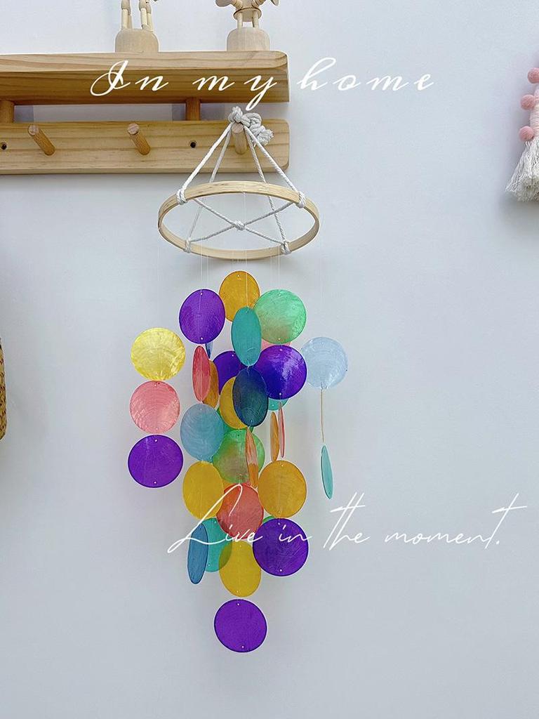 Nordischer Muschel-Windspiel-Anhänger - Handgefertigtes Weiches Dekorations-Ornament und Fotografie-Requisite, Perfektes Geburtstagsgeschenk.