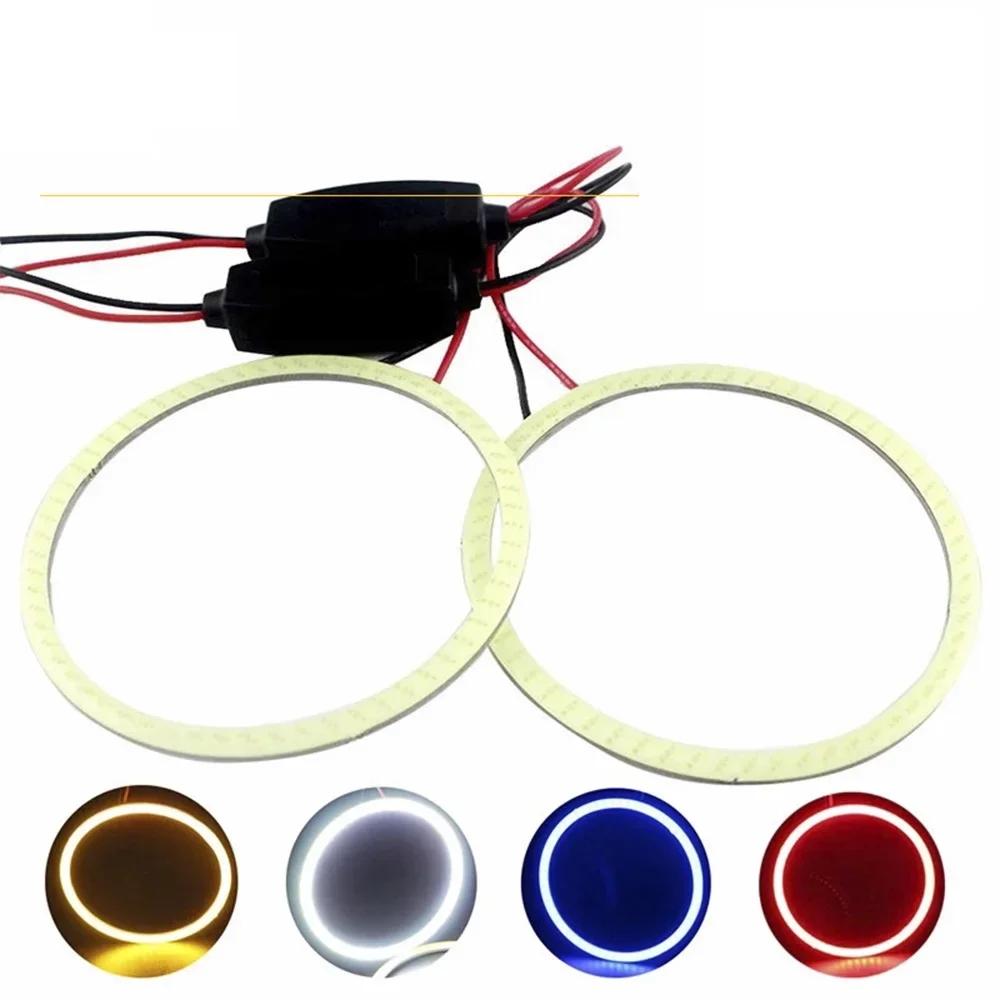 2PCS COB Angel Eyes Led Halo Rings Car Motorcycle Headlight Fog Light 60 70 80 90 100mm 110mm 120mm Red 12V Halo Circle