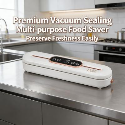 Scelleuse sous vide pour la fraîcheur des aliments, Rangement compact pour la cuisine, Scellage à une touche, Efficace et pratique.