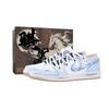Air Jordan 1 Drippy Weiß Drachenpferd Niedrig geschnitten Vintage Basketballschuhe Unisex Blau Weiß 553558-169(Team889-)