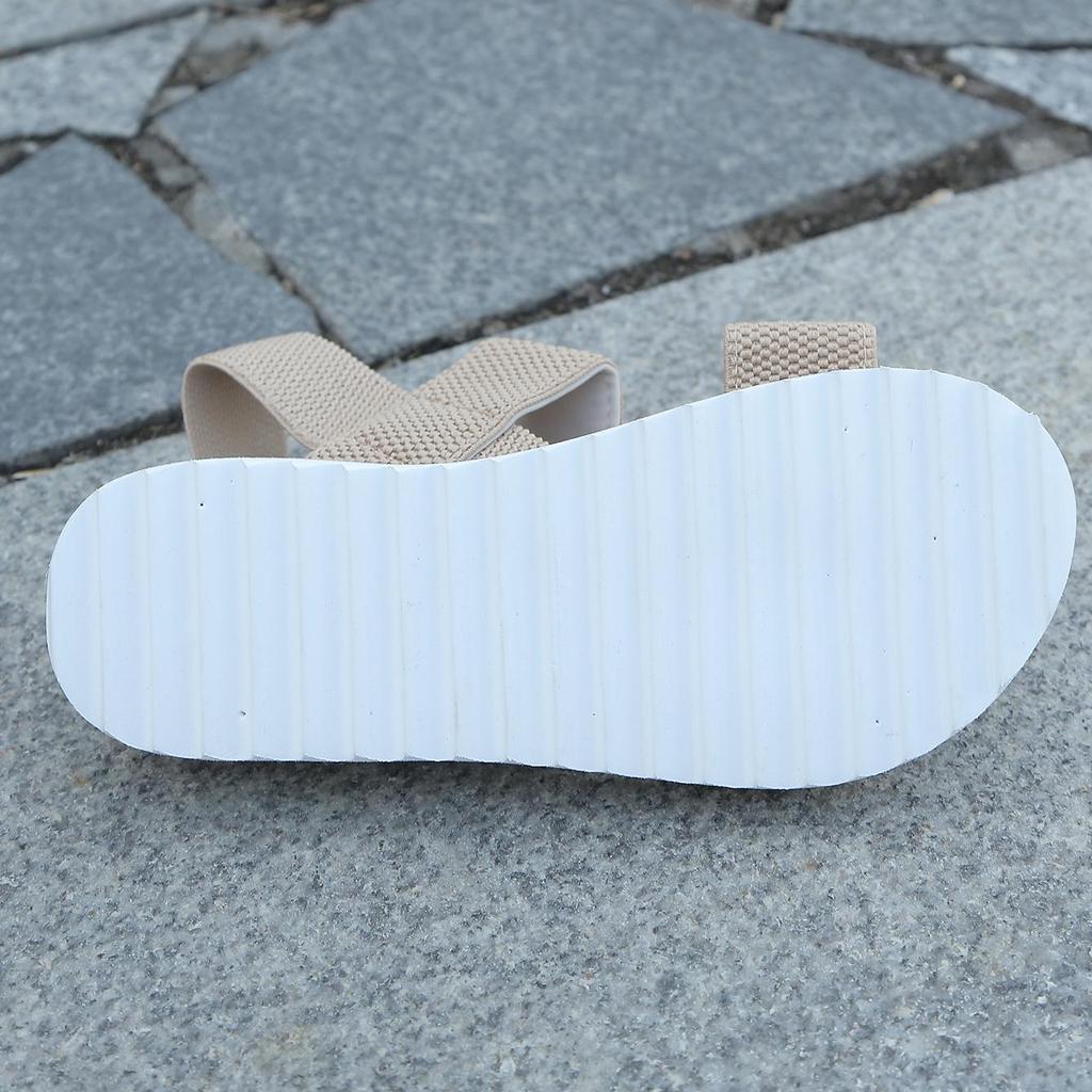 Kadın Hafif Topuklu Sandalet Rahat Yumuşak Alt Slip on Flats Ayakkabı Trend Eşleşen Renk Ayakkabı Bağı Düz Sandalet