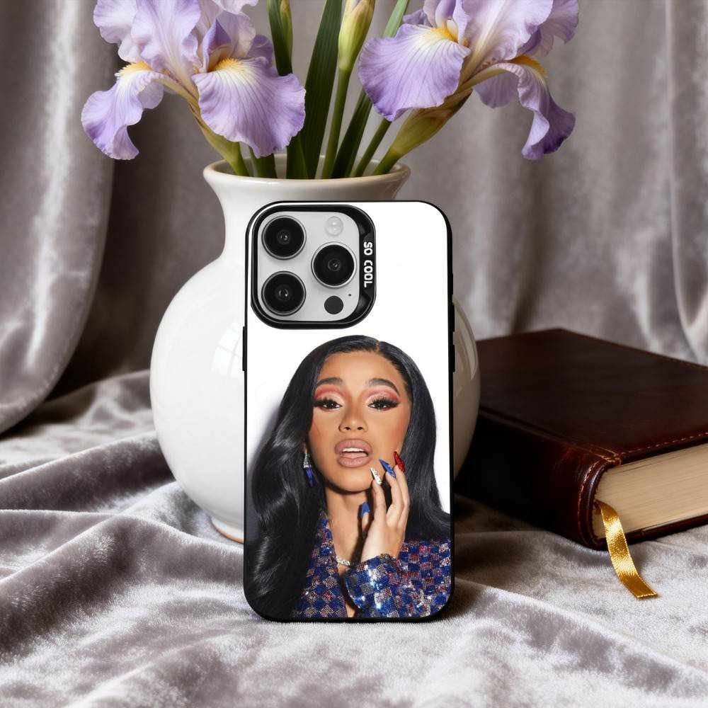 

Confident C-Cardi B Singer Phone Case For iPhone17,16,15,14,13,12,11 Plus,Pro Max Black Candy silver phone case iPhone13PRO
