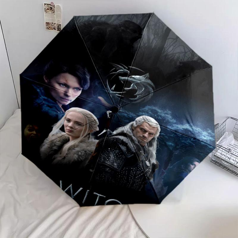 Witcher Trilogy Automatic Umbrella - Suitable Travel Outdoor Portable Umbrella Birthday Gift Daily Essentials