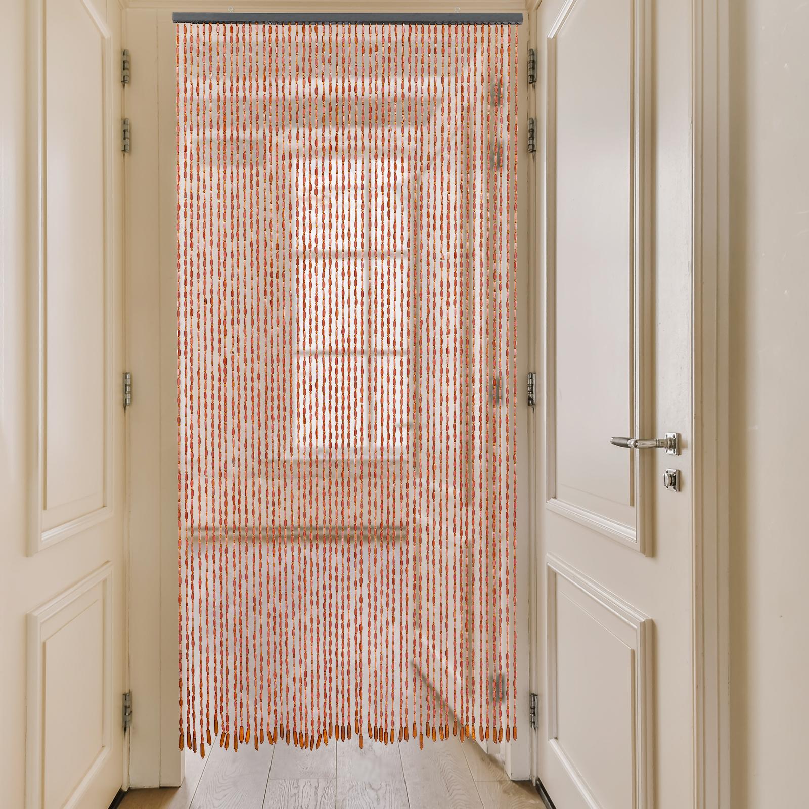 

Деревянная шторка из бусин, Натуральные бамбуковые нити, 52 нити, 200x90 см, Кофейно-коричневый, Богемная перегородка для комнаты, Декоративное подвесное украшение кофейный