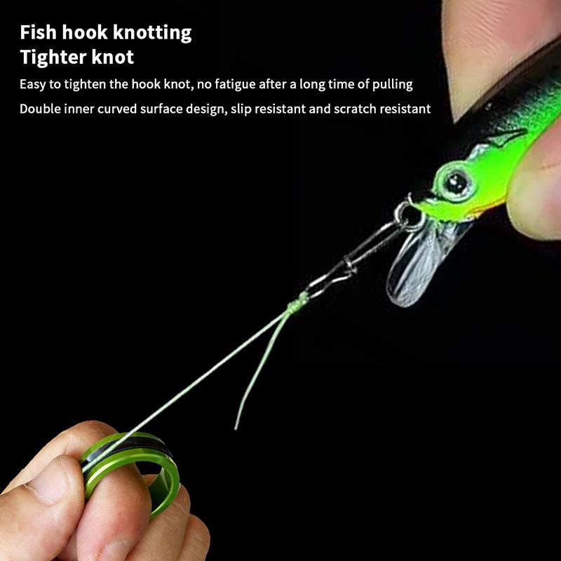 1/2Pcs Fishing Line Puller Anti-Slip Rubber Ring Portable Line Pull Loop Aluminum Alloy Fishing Tackle Tool Fishing Equipment