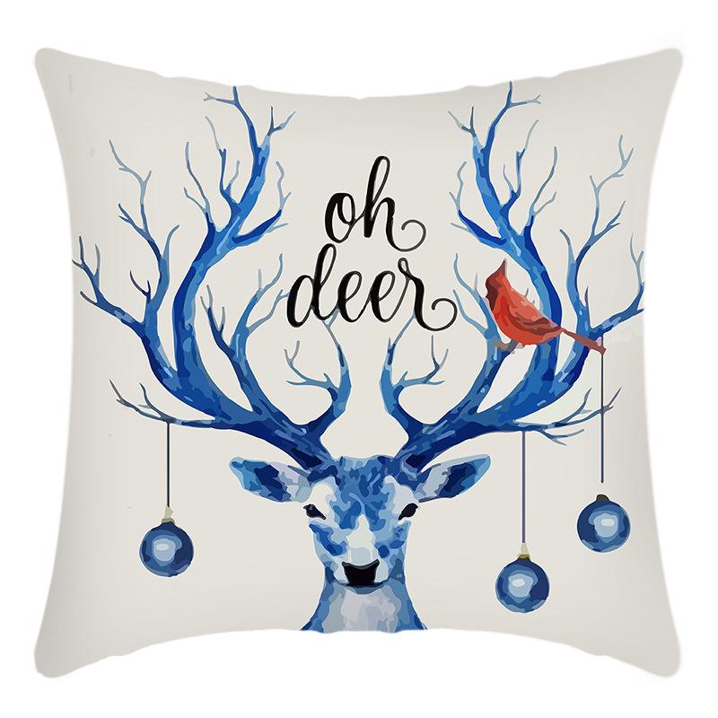 

Новая Рождественская наволочка с принтом Санта Клауса и лося, украшение для дома, праздничная наволочка 45 * 45Cm pillowcase
