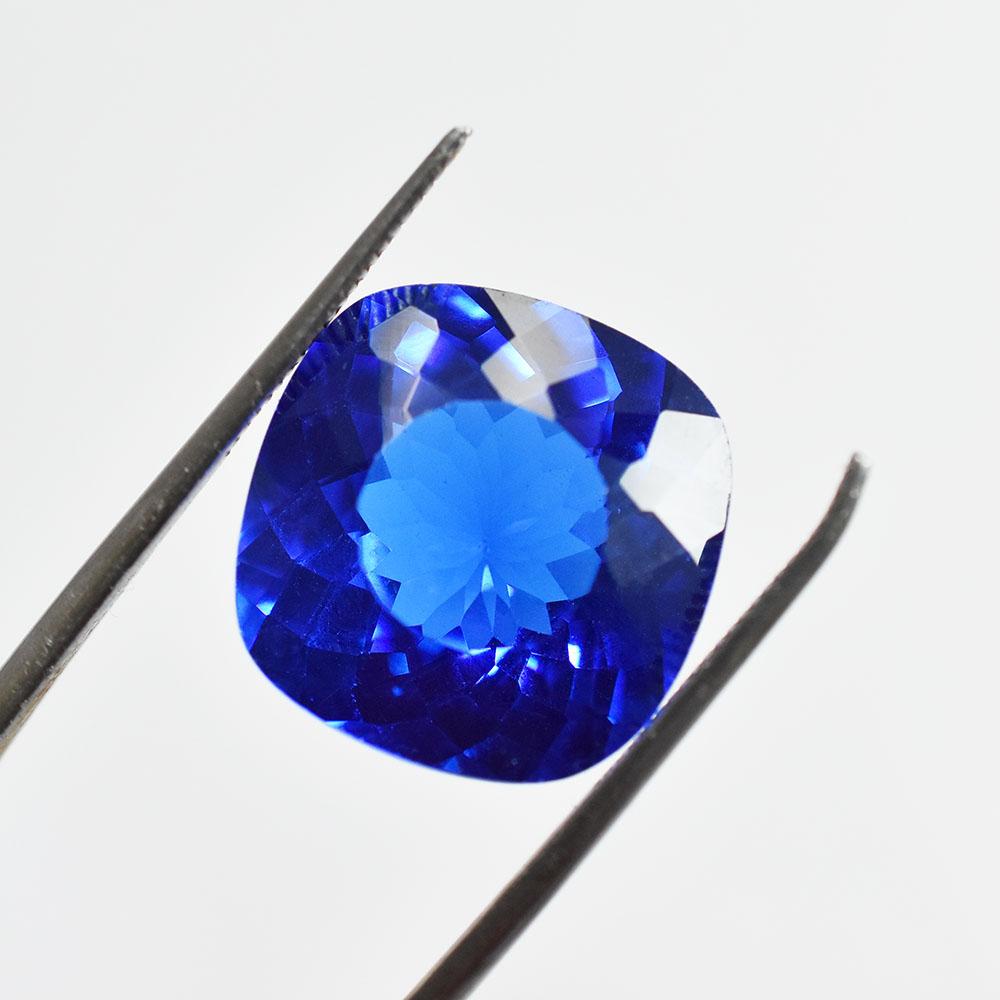 Natural Blue Sapphire Loose Gemstone 17.6 Ct Square Cushion Cut September Birthday Birthstone