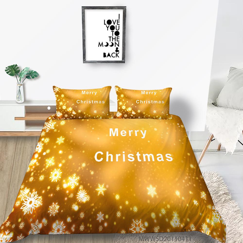 

Полиэстер 3D Цифровая Печать Пододеяльник Наволочка Три Предмета Рождественский Подарок EU single 135*200