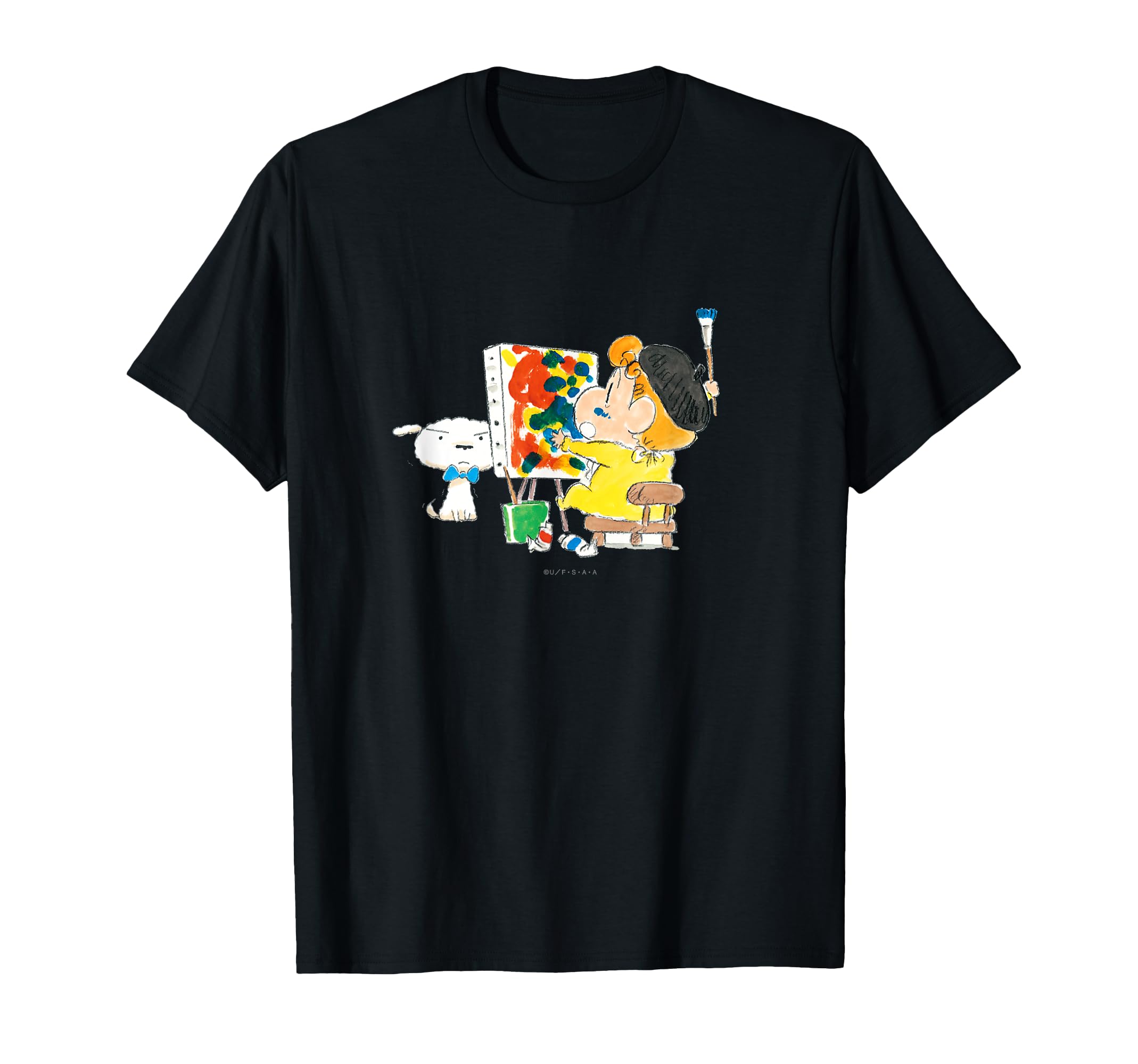 

Crayon drawing sunflower Shin-chan T-shirt чорний
