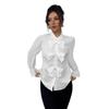 Women S French Style Long Sleeve Shirt With Bow Decoration