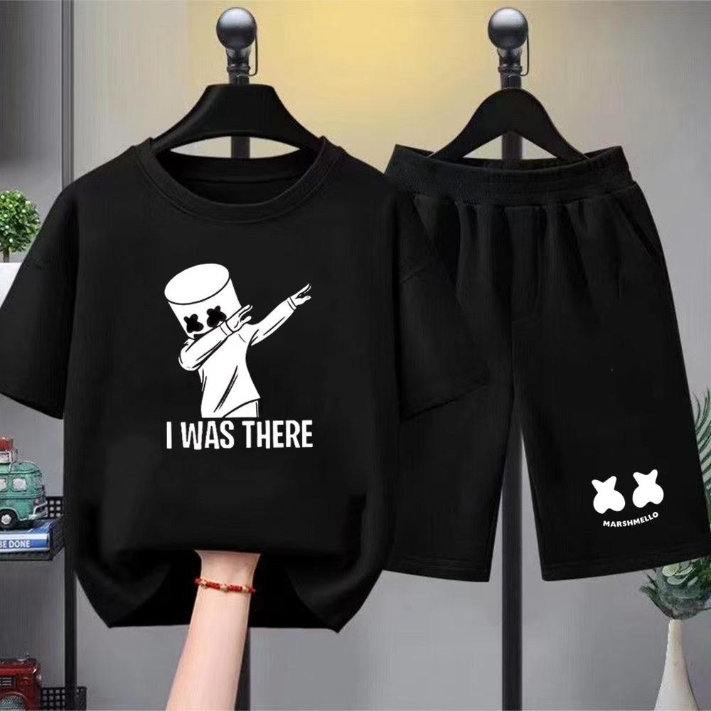 

Fashion Men s T-shirt Shorts Set Fun Cartoon Printed Short Sleeve Tops Shorts 2pcs Summer Men and Women s Outdoor Casual T-shirt Sets XXS