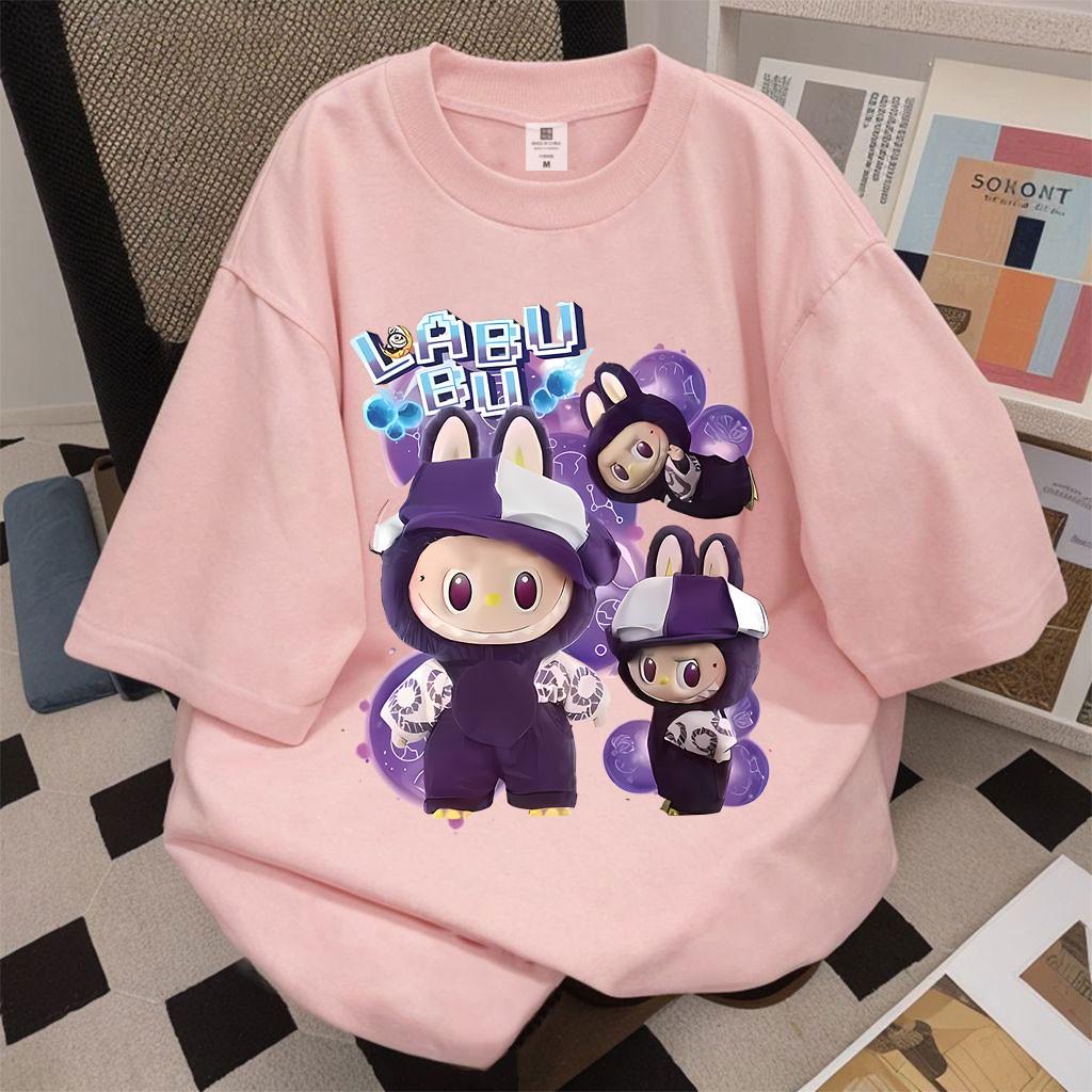 

LABUBU Women Printed Summer Loose Tshirt Blouse Short Sleeved T-shirt Plus Size Casual Clothes S