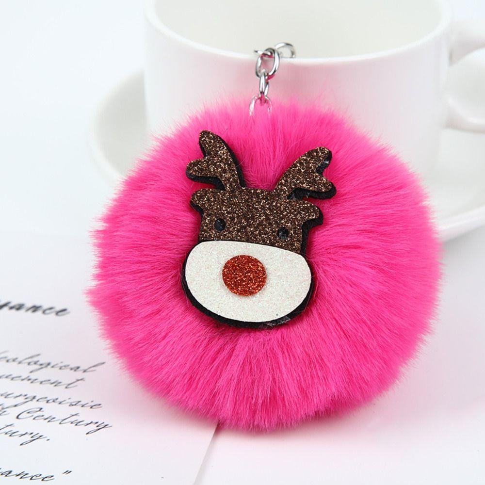 Christmas Plush Coal Ball Keyring Small Coal Ball Kawaii Christmas Keychain Car Keychain