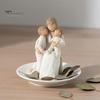 Healing Home Ornament Mother Holding Baby Figurine, Resin Family Love Statue for Bedroom Desk, Matte Texture Accents Heartwarming Decor Ornament, Gift