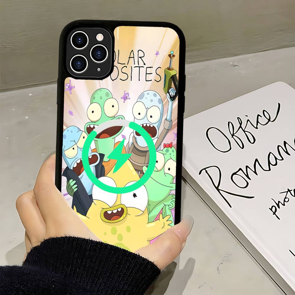 S-Solar O-Opposites Cartoon Magnetic Phone Case For IPhone 16 15 14 13 12 11 17 Pro Max Plus Wireless Charge Cover