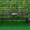 Metall-Gartenbank mit hochklappbarem Mitteltisch. Garten-Zweisitzer. Gartenbank für den Garten. Vorbau. Sitzplätze für 2–3 Personen. Schwarz