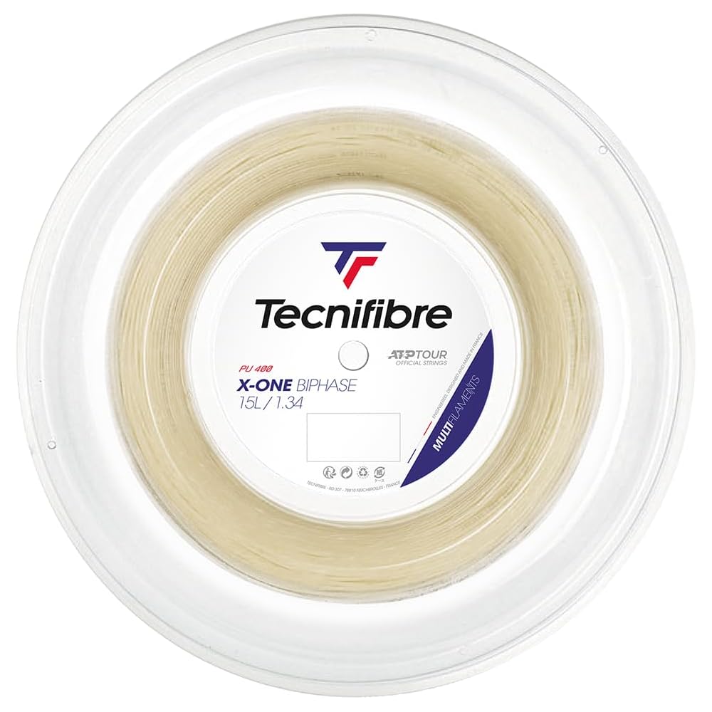 Tecnifibre X-ONE BIPHASE (124/130/134) 200m Roll Tennis Multifilament String, Gauge: 1.34mm (TFR203)
