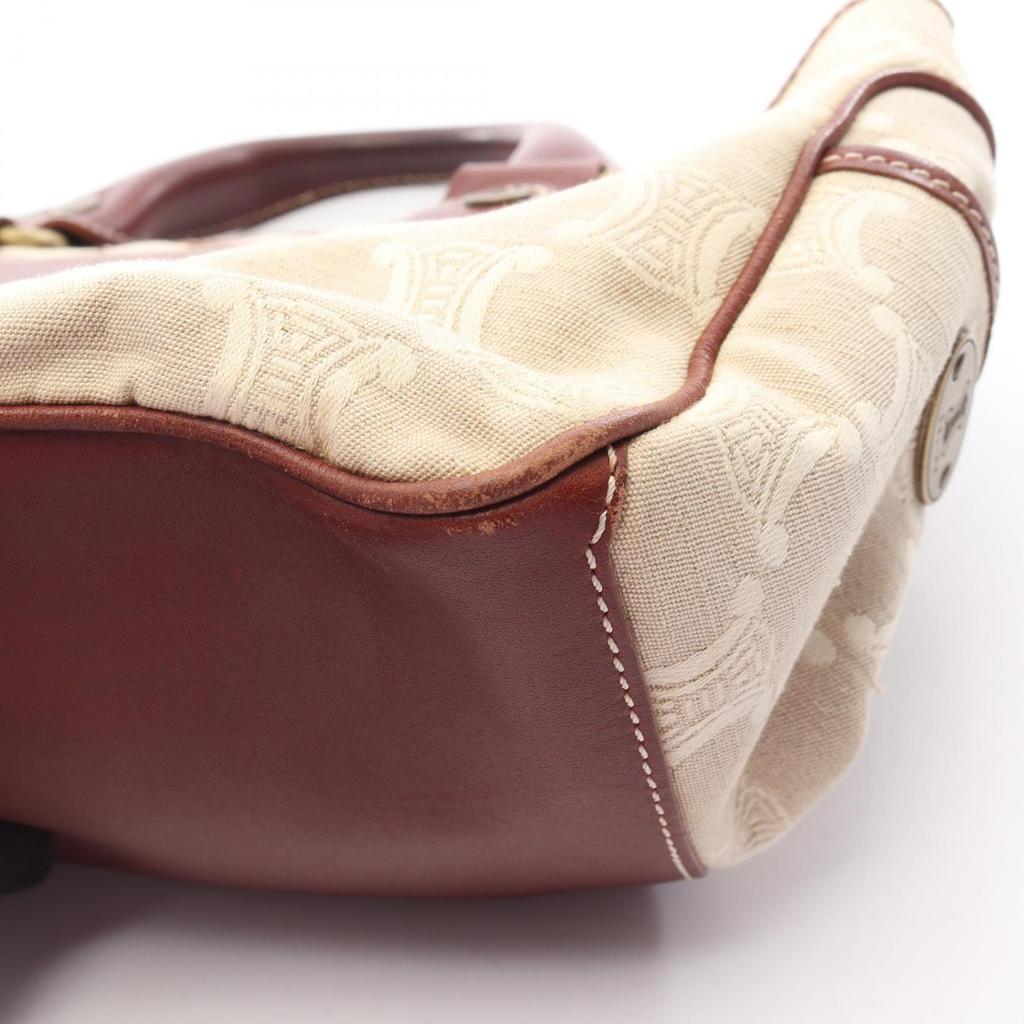 Used CELINE Boogie Bag Paris Macadam Handbag Canvas Leather Beige Brown Used Women