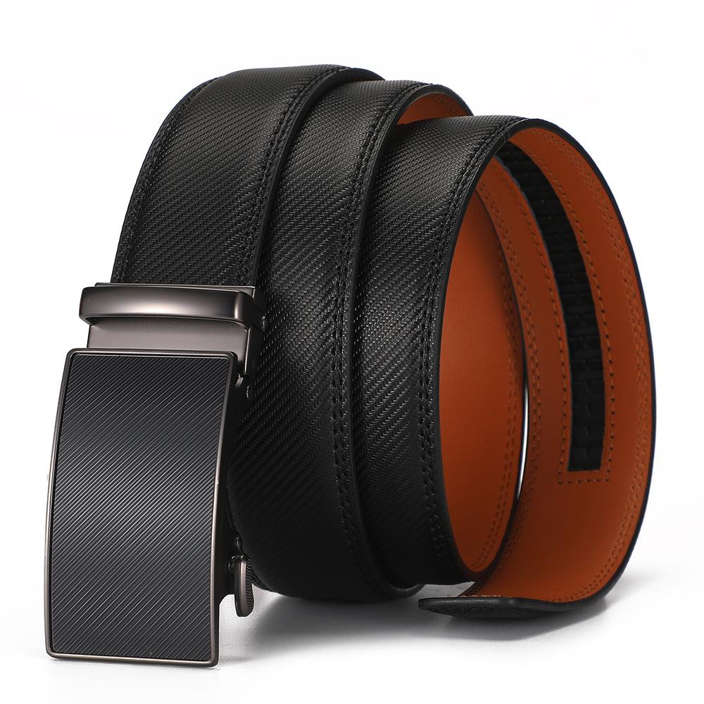 Men'S Senior Sense Viral Trends Men'S Automatic Buckle Carbon Fiber Pattern Belt Men'S Casual Belt