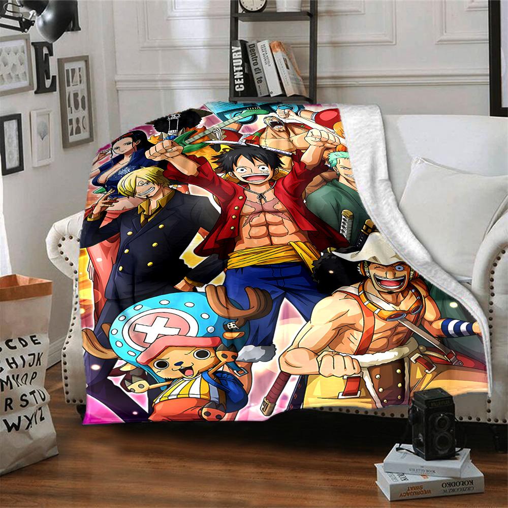 1pc One Piece Adventure flannel Blanket for Super Soft Cute Comfort Blanket for Travel Bedding Couch Sofa Blanket Y8254