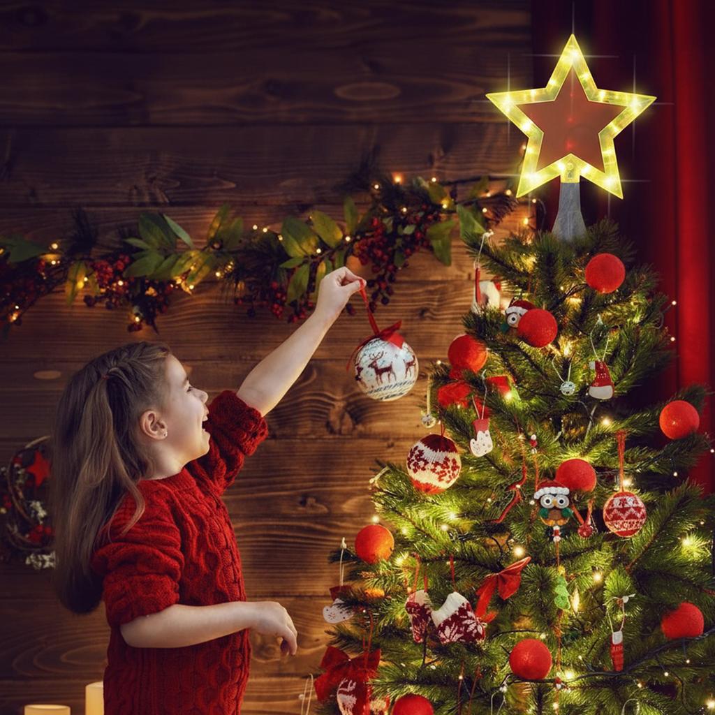 Christmas Star Tree Topper with LED Lights & Music Christmas Tree Topper Star Christmas Tree Ornament for Christmas Tree Decor