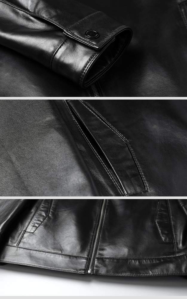 JINLUN Leather Genuine Single Lambskin Men's Jacket, Rider's Jacket, Leather, Rider's Jacket, Leather, Men's Outerwear, Fall/Winter