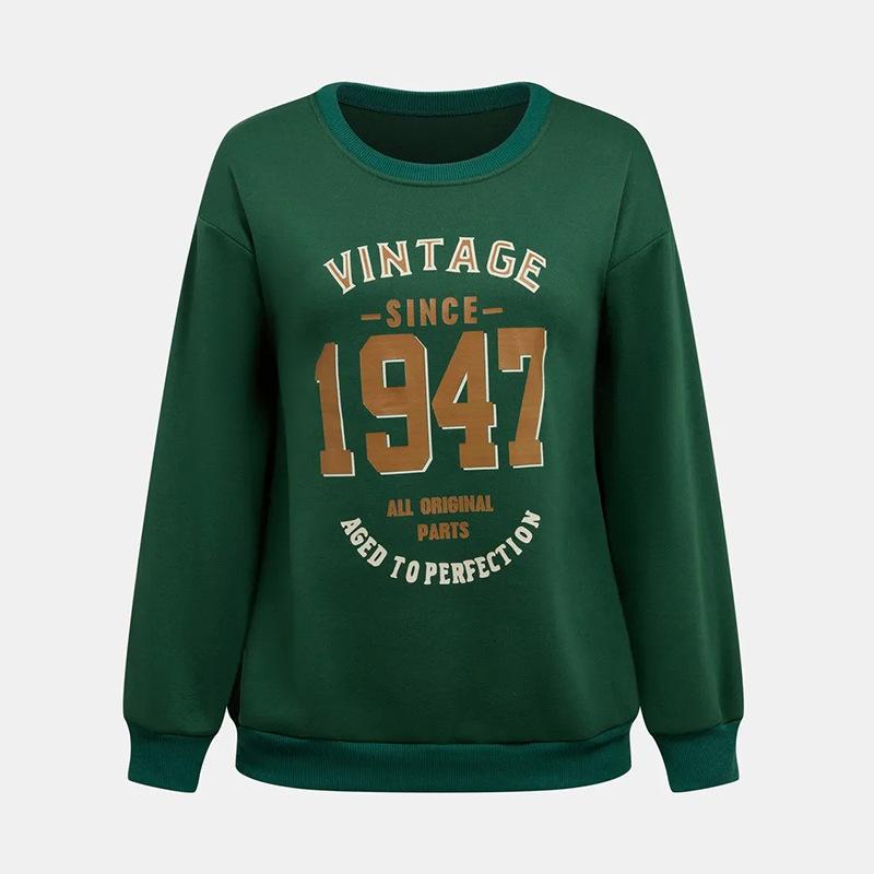 

Осенняя женская толстовка с капюшоном с круглым вырезом и длинным рукавом, свободная толстовка с буквенным принтом XL зелёный