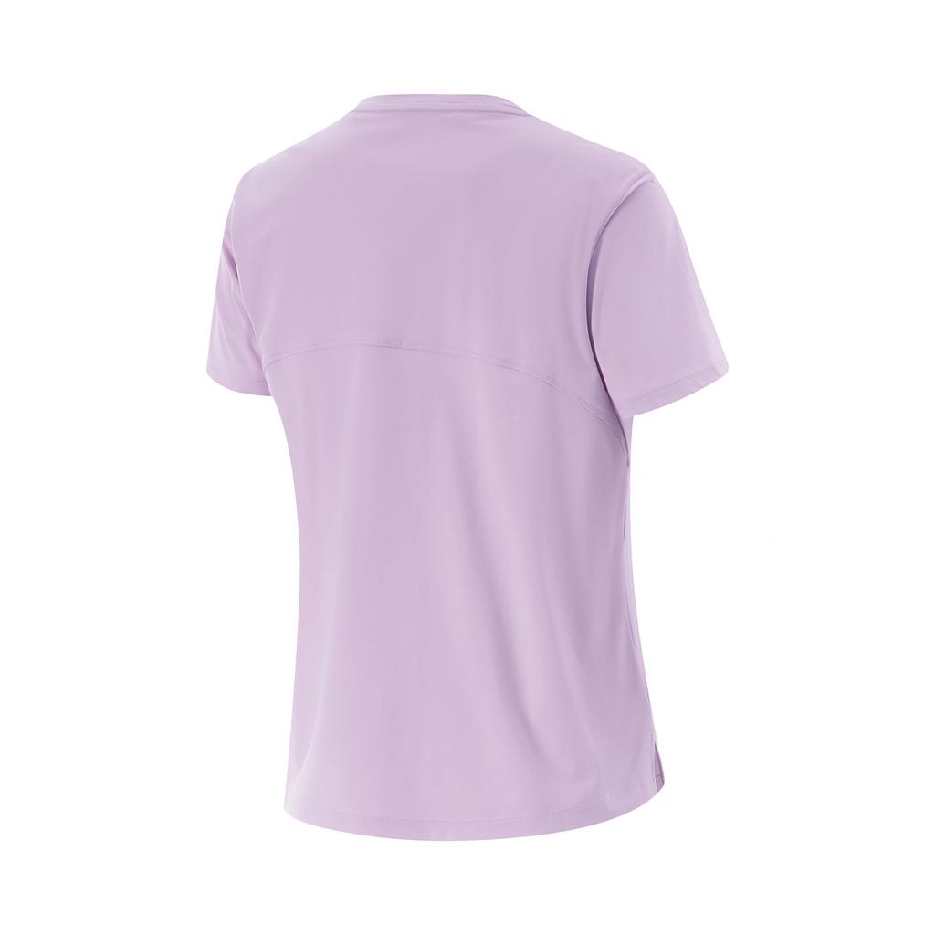 Li-Ning Comfortable Round Neck Solid Color Simple Soft Regular Sleeve T-Shirt Women tops ATSV566-5