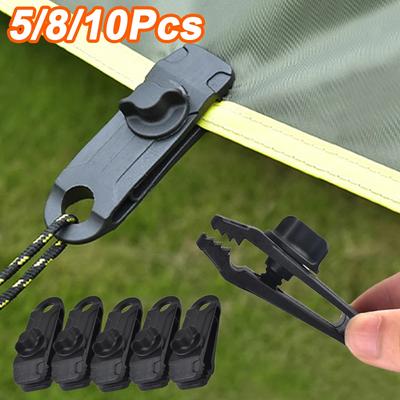 1/5/8/10 PCS Tarpaulin Clip Tent Canopy Clip Buckle Outdoor Wind Rope Clamps Reusable Awning Mountaineering Camping Accessories