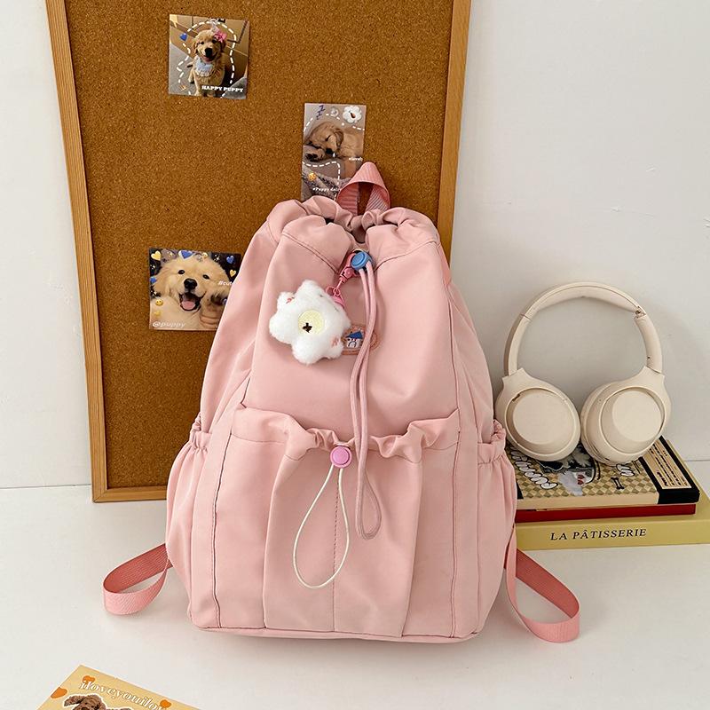 High-value schoolbag, new girl's heart drawstring bundle, commuter travel backpack, student class versatile backpack