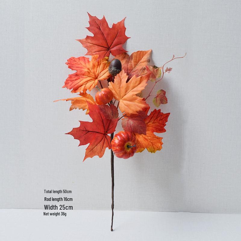 Thanksgiving Decoration: Artificial Maple Leaves, Pumpkins, Acorns & Berries