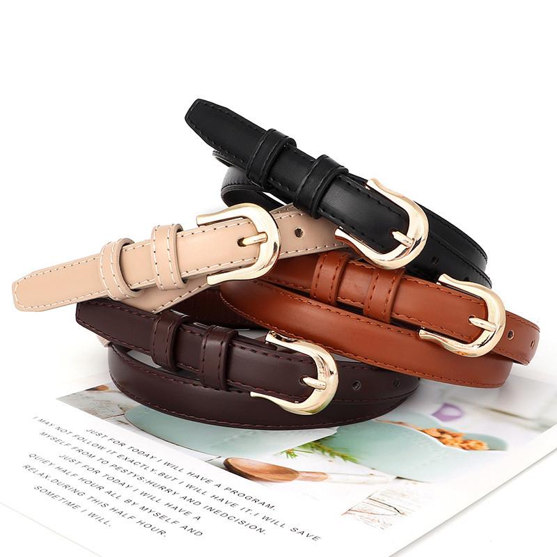 Womens Fine Pu Leather Belt With Metal Pin Buckle For Casual Commuting Outfits