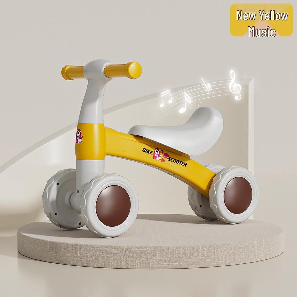 4-Wheel Pedal-Free Balance Bike for Toddlers (1-3 Years) - Baby Gliding Strider