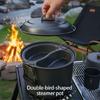 Aluminum Backpacking 4-7 Person Camping Pots with Lid, Light Weight Outdoor Cooking Pots Cookware for Hiking Picnics