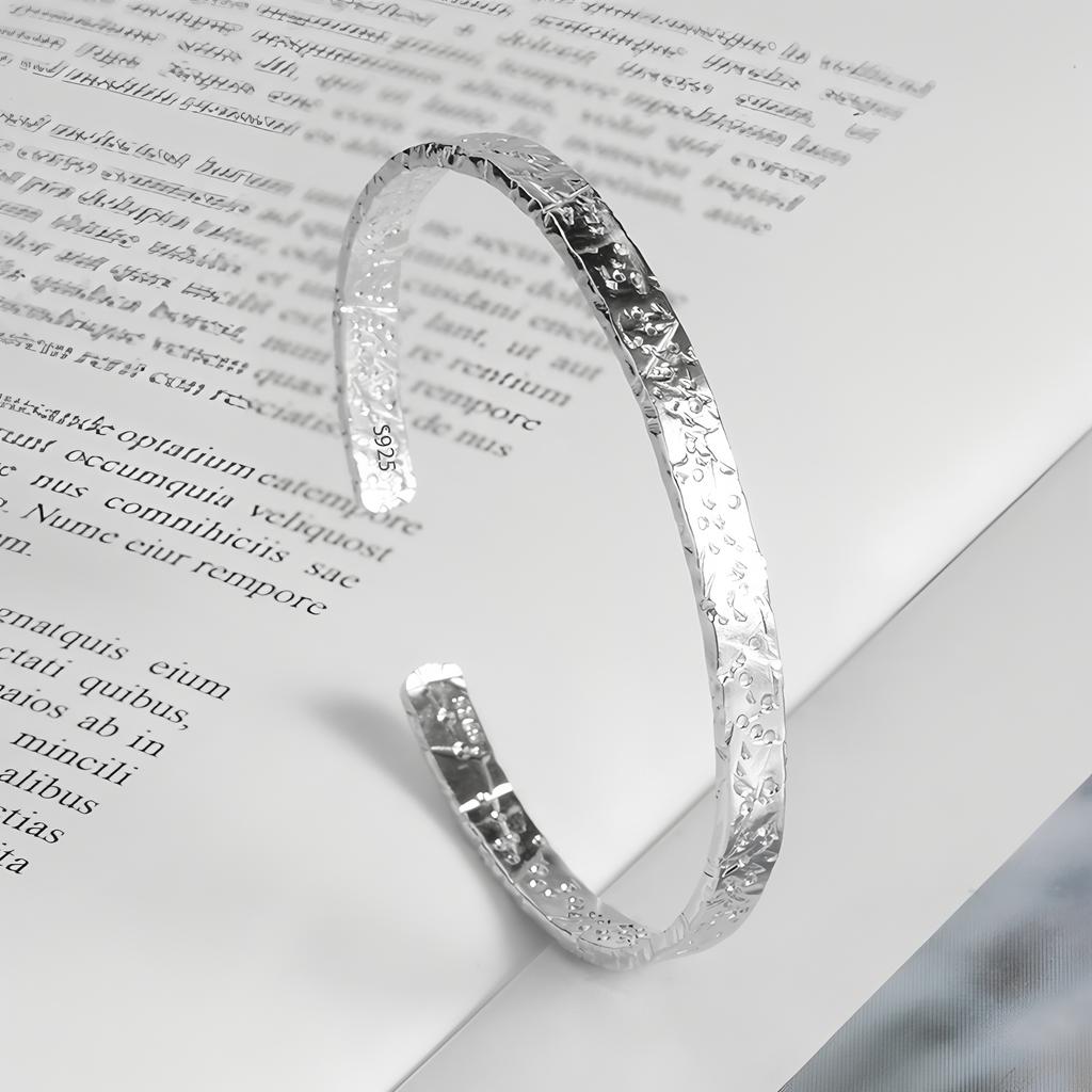 PANJBJ 925 Sterling Silver Feather Adjustable Couple Bangle Gothic Punk Design Women Jewelry Gift Lucky Bracelet Dropshipping