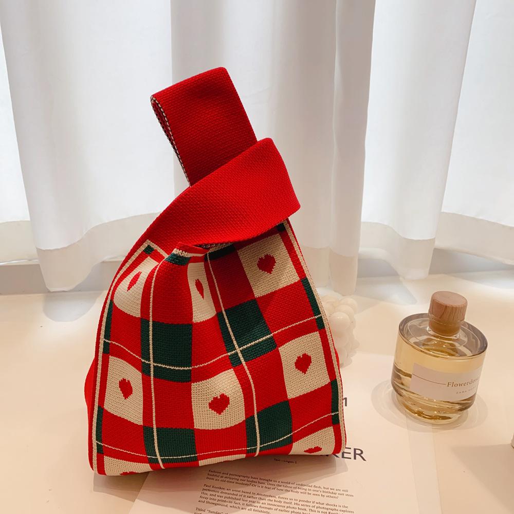 Large Capacity Knitted Bag Women'S Knitted Handbag Tote Bag Portable Storage For Outdoor Use Soft Woven Versatile And Cute Bag