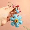 Internet Celebrity Sunflower Bag Pendant Leather Keychain Sunflower Mobile Phone Case Pendant Personalized Creative Small Gifts