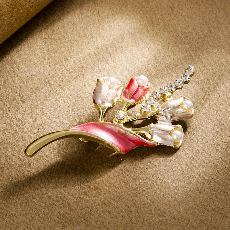 Pearl zirconia brooch accessory for formal coat, dress accessory, large coat accessory, brooch accessory