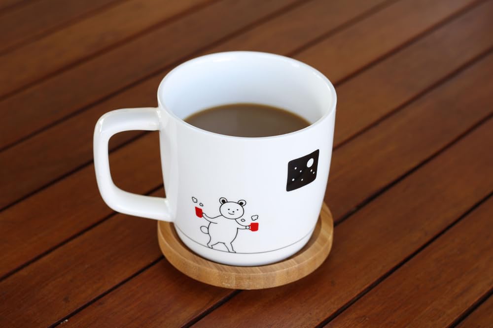 Artha Kimochi Mug with You for Your Hard Dishwasher and Microwave with a Comfortable Gift Item AR0604183 Lid, "Thank Work," 280ml, Safe,