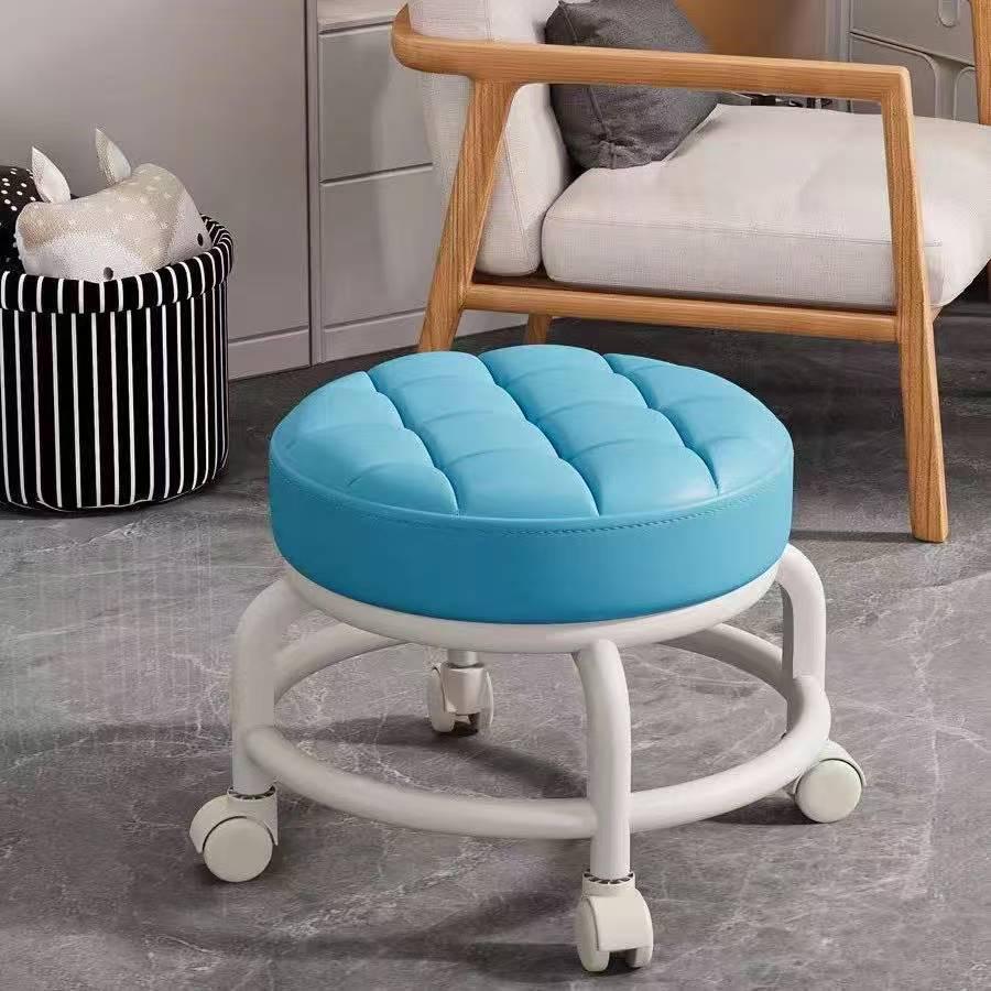 Plastic Swivel Caster Mobile Low Stool for Living Room or Nursery