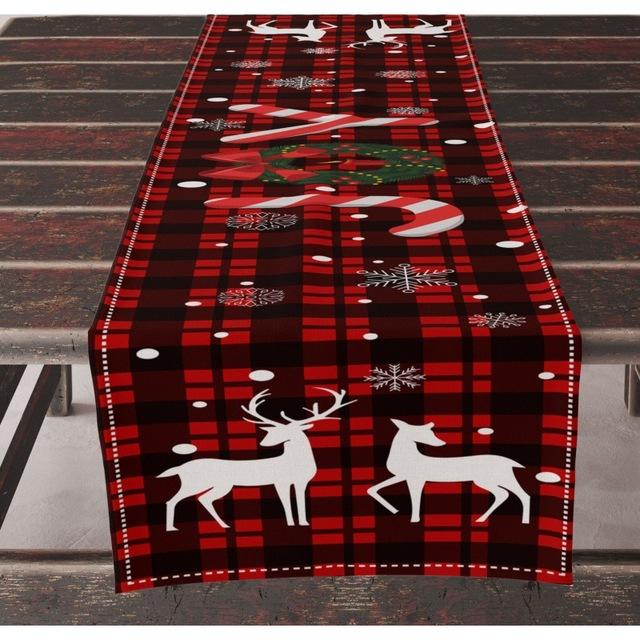 

Скандинавский Рождественский стол с флагом, украшение для дома, ткань с принтом, настольный коврик, льняной обеденный стол, журнальный столик, противообрастающая скатерть 150x33cm59x13inch