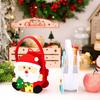 Christmas Treat Bags 3 Pieces Christmas Party Favor Bags With Handle Holiday-themed Fabric Basket For Candy Cookie Popcorn Snack