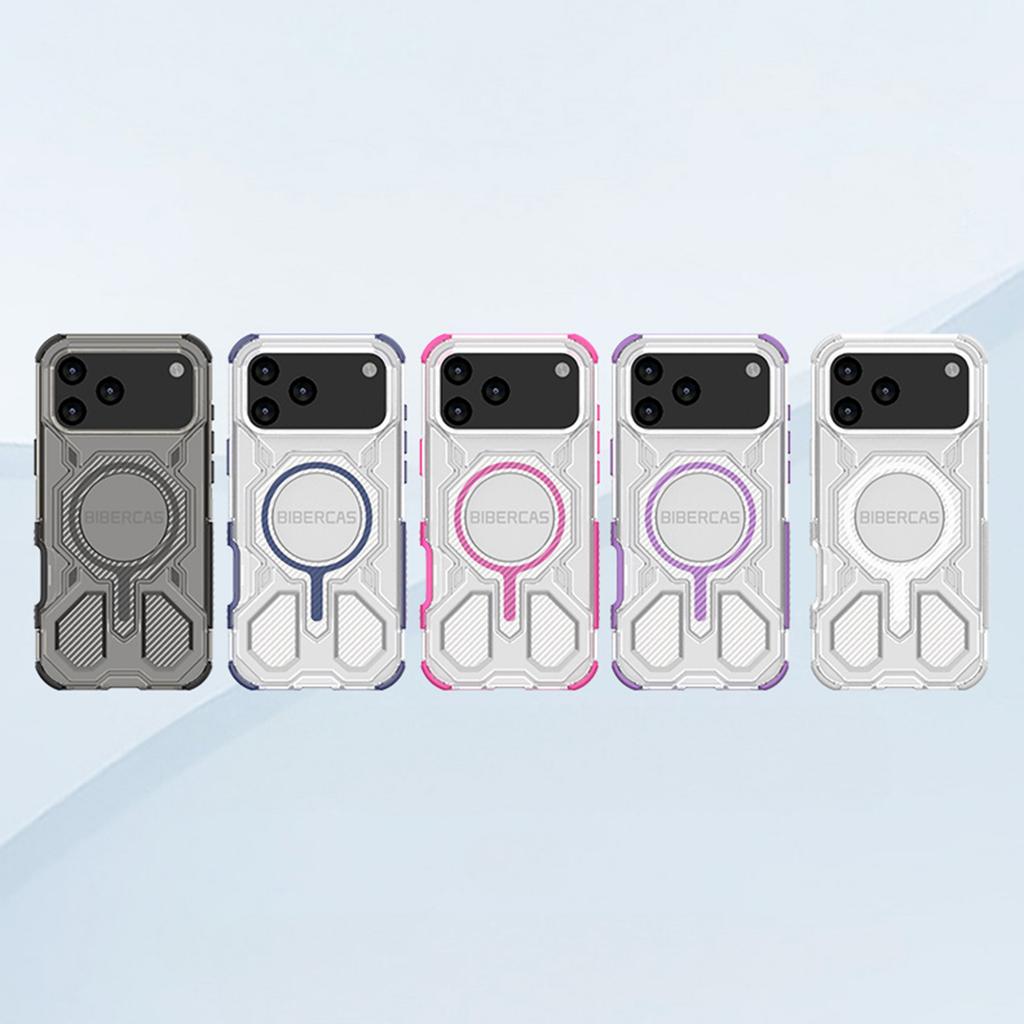 BIBERCAS New Mobile Phone Case With Magnetic Suction And Four-sided,military-grade Anti-drop Mobile Phone Protective Case With Carbon Fiber Texture