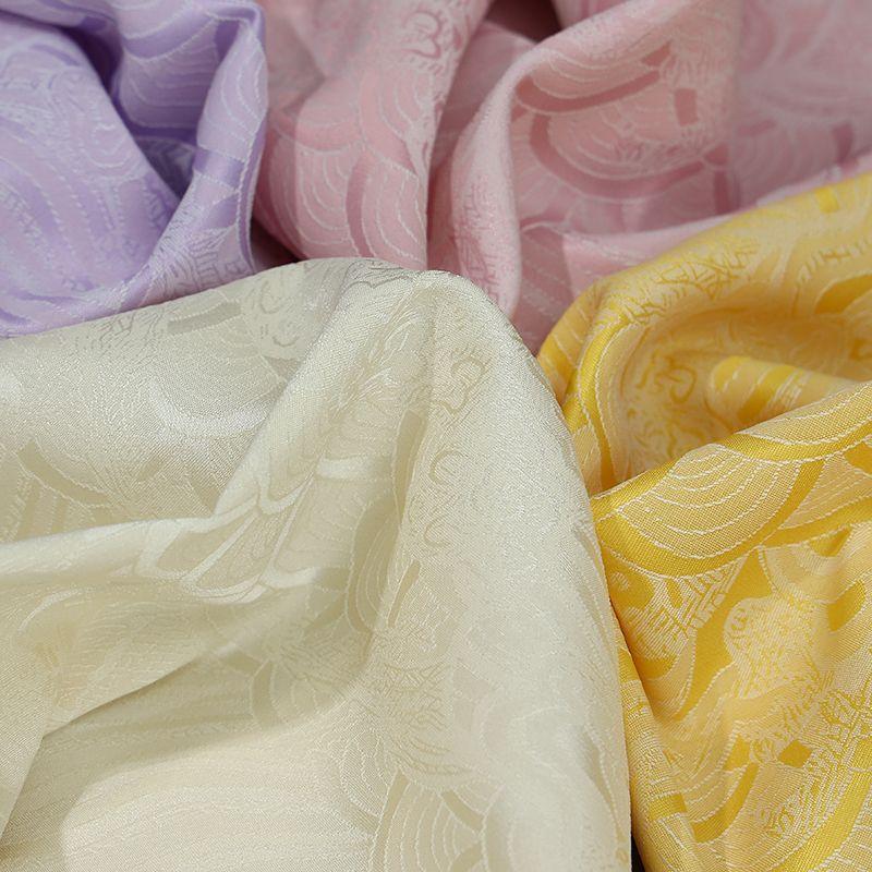 Wave Jacquard Fabric Micro Stretch Breathable By The Meter for Hanfu Dress Horse Face Skirt Sewing Anti Wrinkle Cloth White Red