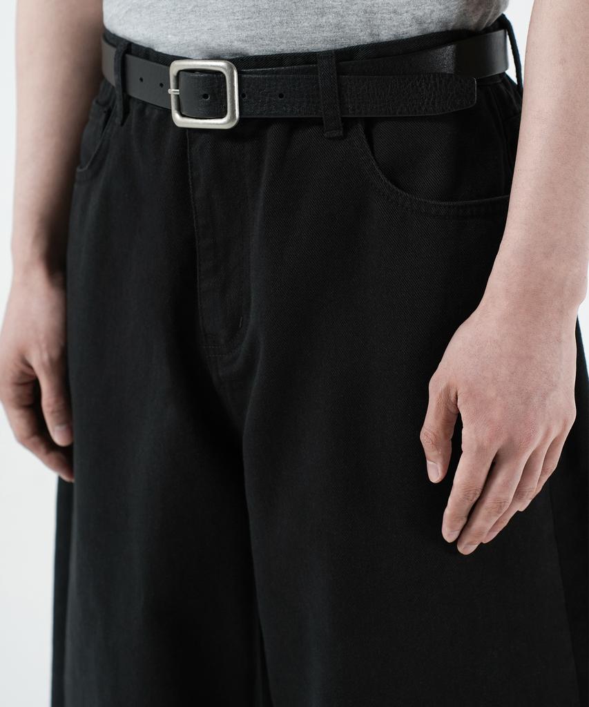 Beulaendideu Wide Curved Cotton Pants [Black]