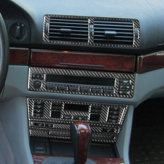8Pcs Carbon Fiber Interior Central Console Cover Trim For BMW 5 Series E39