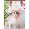Plush Cat Ear Headband Hat For Small Dogs Birthday Party Decoration