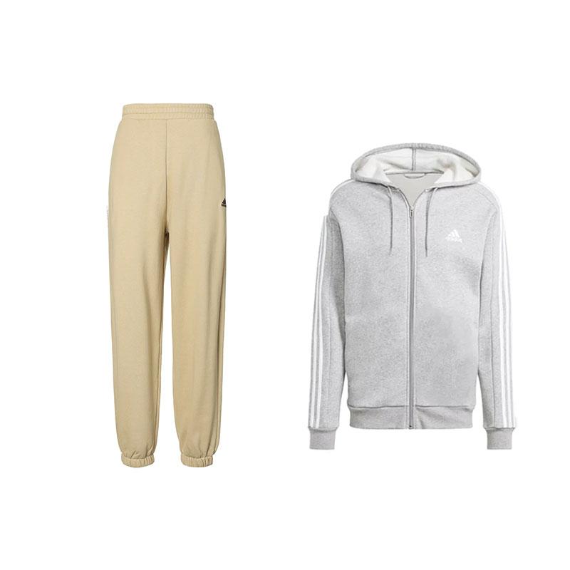 

Adidas Solid Color Brand Logo Thick Knitted Pants Long Sleeve Hooded Sweatshirt Casual Sports Set Men sweatshirt IV7609+IJ6479 XL